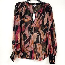 NWT Chico’s Lake Orchid Berry Compote Pintuck Sleeve Blouse Women Sz 14 picture