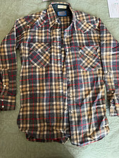 Pendleton Men's vintage Wool Flannel Plaid Western Button-Up Shirt w/ Pockets picture