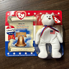 Ty Teenie Beanie Babies Liberty the Bear McDonald's American Trio 1996 Vintage picture