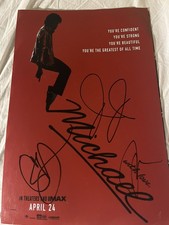 MICHAEL JACKSON MOVIE JAAFAR JACKSON AND MORE SIGNED POSTER 12x18 PROOF PICS picture