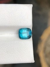 2.15Cts Natural indicolite Tourmaline Cushion  shaped From Afghanistan picture