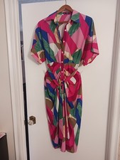 Shein Women's Multicolor  Spectacular Midi Length Short Sleeve  Dress Size M picture