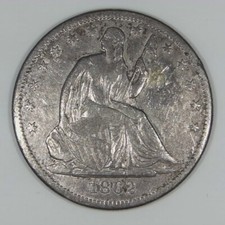 1862-S Seated Liberty Half Dollar 50c Better Grade VF+ d117 picture
