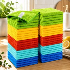 50PCS Microfiber Cleaning Cloth Towel Rag Car Polishing Detailing No-Scratch🎁 picture