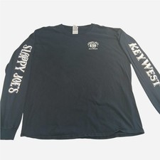 Sloppy Joe's Bar Key West FL Long Sleeve Graphic Shirt Navy Blue Men's Size XL picture