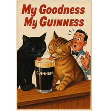 My Goodness My Guinness Vintage Cats Advertising Poster picture