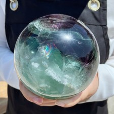 6.7LB Natural Fluorite Quartz Sphere Geode Crystal Magic Ball Healing G7785 picture