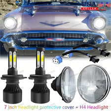 2X 7''Round LED Headlights for 1953-1957 Chevrolet Bel Air/150/210 Impala Ford picture