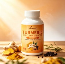 VivoNu Turmeric Capsules Daily Herbal Supplement for Joint & Antioxidant Support picture
