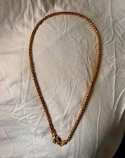 Gold Tone Metal Rope Chain Necklace, Chain Style, Hook Clasp Closure picture
