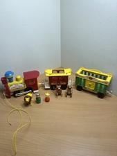 Vintage Fisher Price Little People Circus Train Play Set #991 Figures + Animals picture