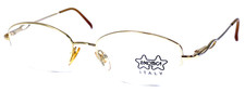 LUXOTTICA LU2257 NOS Italy Gold Half Rim 51-18-130 Eyeglasses Frame picture