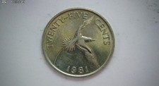 Bermuda 1981 25 Cents Bermuda 25 Cents (Queen Elizabeth II / Tropicbird) Coin picture