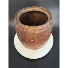 Antique Hand-Carved Indian Wooden Mortar / Grain Vessel – Solid Wood picture