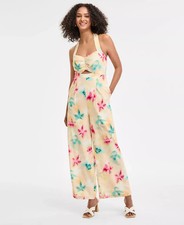 Bar III Women's Pants Sz 0 Printed Halter Jumpsuit picture