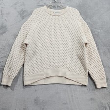 Aritzia Sunday Best Sweater Womens S Cream Merino Wool Peggy Honeycomb Knit picture