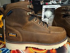 Ariat® Rebar Lift 6″ Waterproof Composite Toe Boot in Distressed Brown Size 9ER  picture