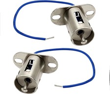 2PCS BA15s 1156 Bayonet Type Silver Led Bulb Socket, for Auto Truck Connector Tu picture