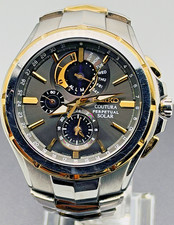 Seiko Coutura Watch Solar Perpetual Chronograph Alarm Sapphire Two Tone SSC376 picture