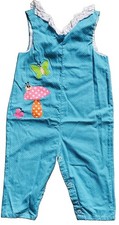 1970’s Kid’s Size L Turquoise Butterfly And Mushroom Romper by Cute Togs Vintage picture