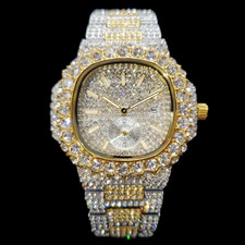 Duo Color VVS Full Ice Date Special Minute Hand Iced Out Diamond Watch Limited picture