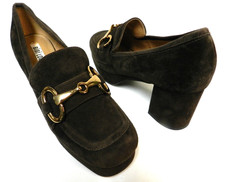 Bibi Lou Size 39 8 US Mojave Suede brown Horse-bit Platform Heeled Loafers brown picture