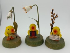 Vintage East Germany Erzgebirge Figurine Easter Chick Musicians Set of 3 picture