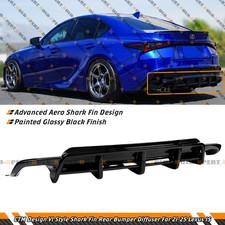 For 2021-26 Lexus IS300 IS350 CTM Design V1 Gloss Black Rear Bumper Diffuser picture