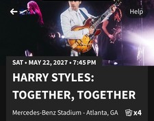 4 Tickets Harry Styles Together, Together Sat May 22nd  2027 7:45 Sec 335 Row 7 picture