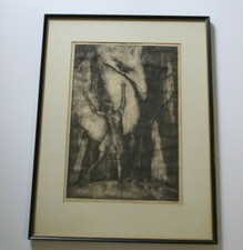 MARTIN MONDRUS ETCHING RARE VINTAGE SIGNED  ABSTRACT MODERNIST EXPRESSIONIST picture