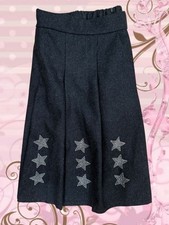 Vintage Y2K Gray Wool Skirt with Star Stud Embellishments picture