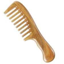 Onedor Handmade 100% Natural Green Sandalwood Hair Dentangler Wooden Combs  picture