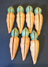 Vintage Russ Berrie Porcelain Carrot Stick Place Card Holders Set of 7 - Rare picture
