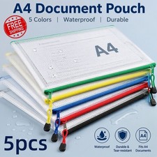 5 PCS A4 Zippered document bag, Waterproof file bag/Zipper sealed bag(5 Color) picture