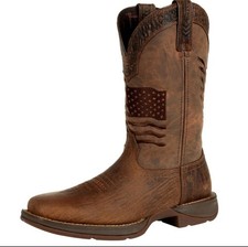 Rebel™ by Durango® Brown Distressed Flag Embroidery Western Boot picture