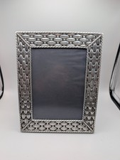 Vintage Pierre Deux French Pewter Woven Basketweave Picture Frame 5x7 picture