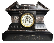Antique 1890s Japy Freres French Marble Clock Fully Serviced W/ Key And Pendulum picture