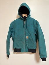 Vintage 90s Thrashed Aqua Carhartt Hooded Active Jacket Size Men’s Medium USA picture