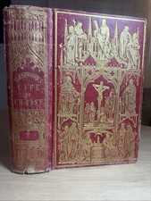 1853 Fleetwood LIFE OF CHRIST Antique Bible History Illustrated Leather Early Ed picture