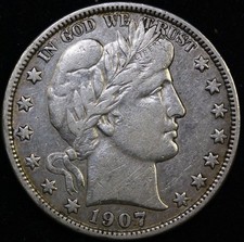 1907-O 50C Barber Silver Half Dollar XF #X27 picture