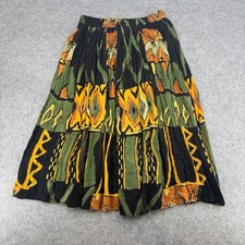 Belma New York Vintage Rayon Midi Skirt Abstract Geometric Floral Print OS 348 picture