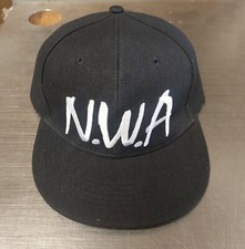 NWA plain Embroidered snapback adult Flat Bill Hats Cap Black N.W.A. lot of 2 picture