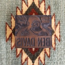 Rare VTG Ben Davis Union Made Plenty Tough Gorilla Letterpress Printing Block picture
