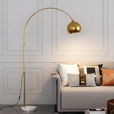 Gold Modern Arc Floor Lamp, 70.9In Arc Floor Lamp with Inner Gold Metal Shade an picture