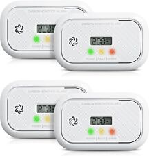 4-Pack Ecoey Carbon Monoxide Alarm w/ LCD Screen Battery Powered CO Detector picture