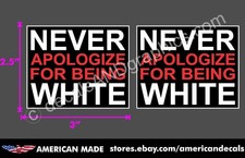 TRUMP 2024 2 PACK SMALL STICKER NEVER APOLOGIZE ANTI DEMOCRAT DECAL WINDOW picture