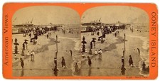 BROOKLYN STEREOVIEW - Coney Island - Beach View - E & HT Anthony 1870s picture