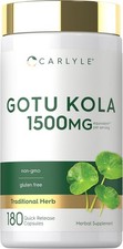 Gotu Kola Capsules 1500mg | 180 Count | Non-GMO, Gluten Free | by Carlyle picture