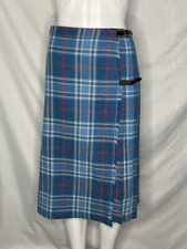 Vintage Moffat Weavers Scotland Plaid Skirt Pleated Wool Blend Tartan Kilt Sz 14 picture