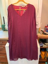 soft surroundings dress lined maroon with ruffle sleeves picture